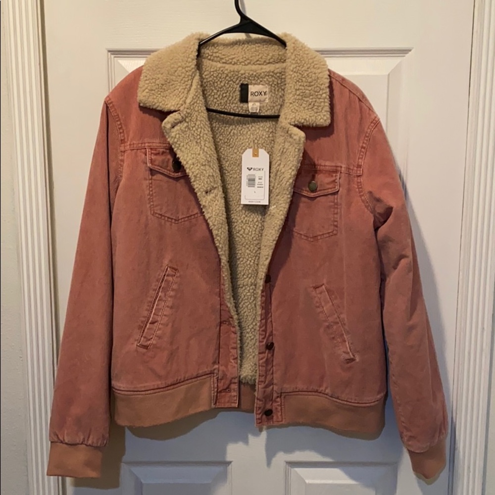 Roxy Corduroy pink Sherpa jacket